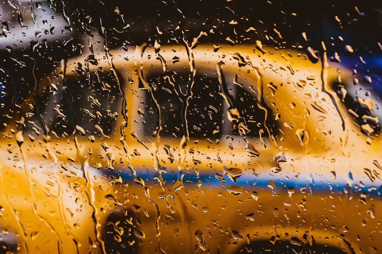 taxi, outdoor, blurd, water, nature, moist, dew, glass, rain water