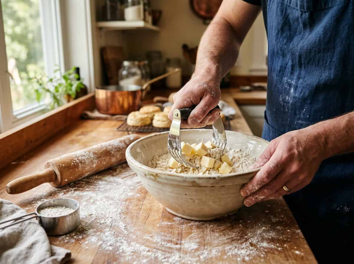 honigkekse — Schritt-für-Schritt-Prozessdiagramm mit kalter Butter, Falttechnik und Backphasen