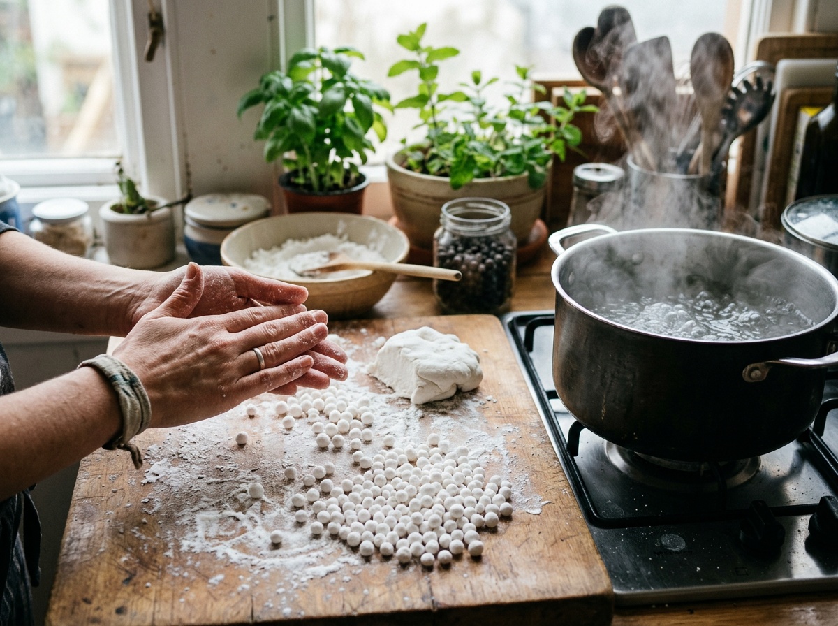¿Qué son las burbujas en el té de burbujas? Ilustración del proceso paso a paso que muestra la mezcla de masa, el rodado, la ebullición y las etapas de remojo en jarabe