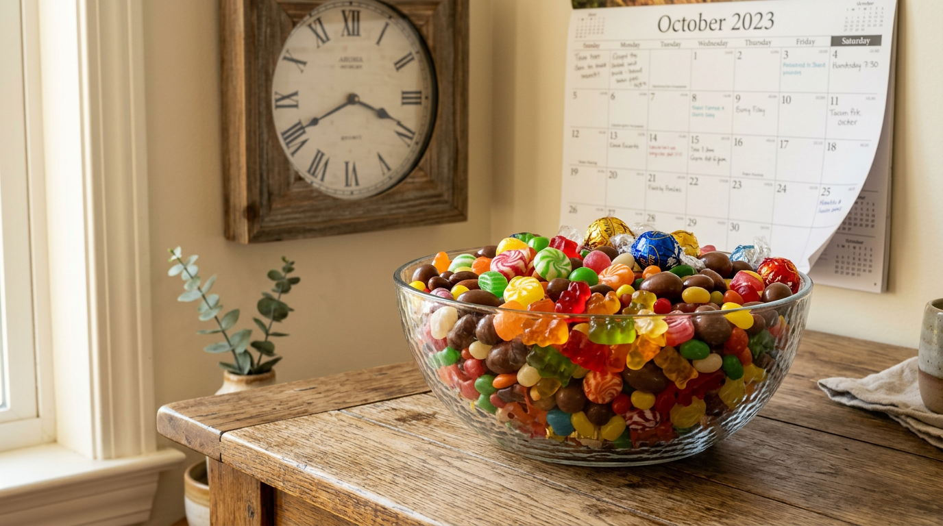 does candy ever expire — hero illustration showing assorted colorful candy varieties