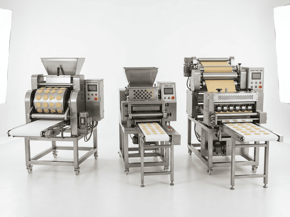 jenis mesin biskuit madu — perbandingan rotary molder, wire-cut, dan sheeting