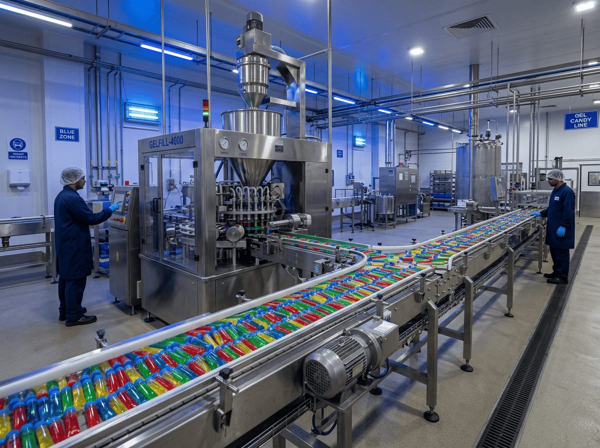 sour tube candy manufacturing process — step-by-step industrial confectionery production flow diagram