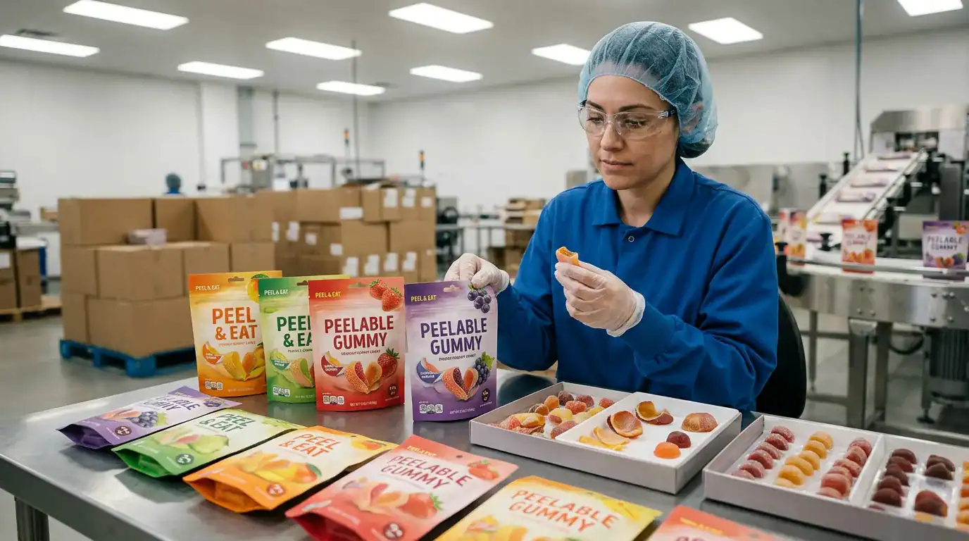peelable gummy candy packaging and quality control
