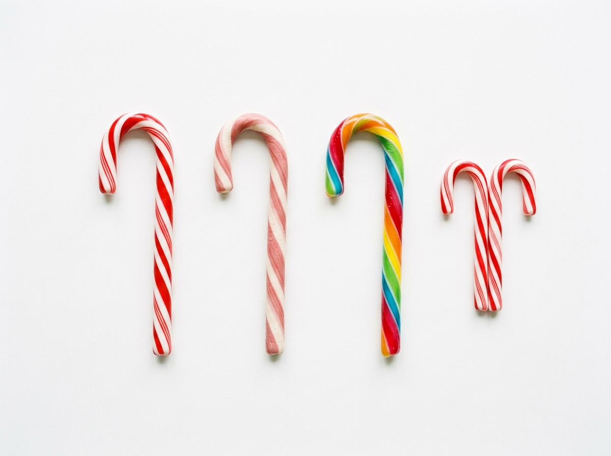 do candy canes go bad: side-by-side comparison of fresh glossy candy canes versus dull, sticky aged candy canes
